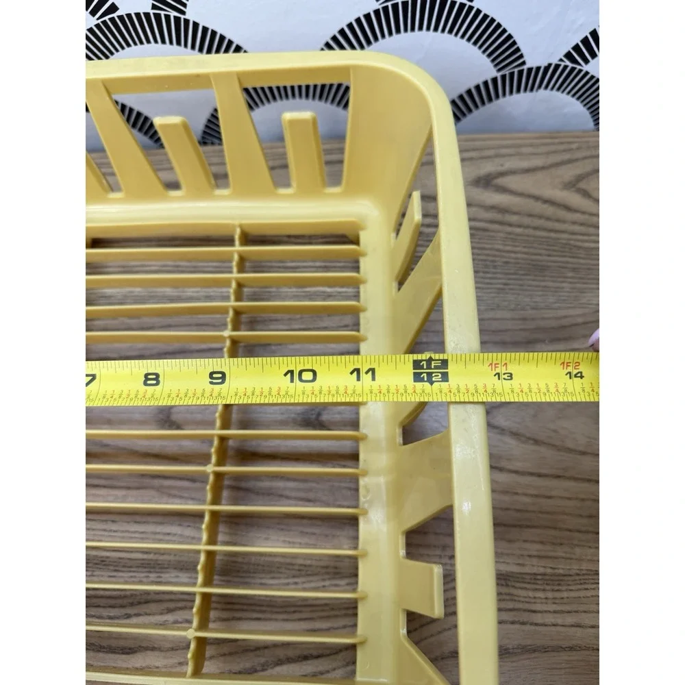 Vintage Rubbermaid Twin Sink Dish Drainer Drying Rack No. 6049 Almond Yellow